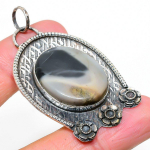 Ocean Fume Agate Handmade 925 Sterling Silver Gift Pendant 2.36 y1o80