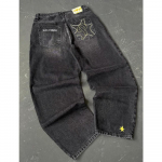 Streetwear Jeans Y2K Naiste P&uuml;ksid Harajuku Hip Hop T&auml;he Tikand Vintage Sinised Kottis Jeansid K&otilde;rge V&ouml;&ouml;koht Lai Jalg P&uuml;ksid S must