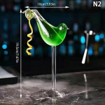 Loominguline kokteiliklaasist okaskalakujuline pokaalklaasbaar Ktv &ouml;&ouml;klubi peojoogikass Kaheksajala linnukujuline veinimahla tass 10*19.5cm