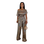 S&uuml;gisesed Naiste Banketi &Otilde;htune Kingitus &Uuml;llas ja Elegantne Illusioon Laserlitritega Jumpsuit M kuldne