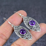 Sage Amethyst Handmade 925 Sterling Silver Jewelry Earring 1.97 j9n09