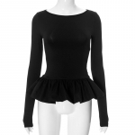 YYFS Naiste moe vabaaja kevads&uuml;gise &uuml;hev&auml;rvilise tr&uuml;kiga pikkade varrukatega O-kaelusega pluusid ja s&auml;rgid L