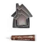 Stylo chocolat + 3 mini emporte-pi&egrave;ces inox Maisons