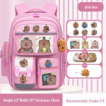 Capybara koolikott: Armas, mahukas seljakott algkooli poistele ja t&uuml;drukutele small roosa