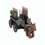 MOC Keskaegsed s&otilde;jav&auml;e ehitusklotsid S&otilde;durid Figuurid Aksessuaarid L&otilde;kketelk Transpordivanker S&otilde;jahobune Relv Tellised M&auml;nguasi