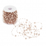 30M Roosa Kuld ABS Imitatsioonp&auml;rl N&ouml;&ouml;rhelmed Kett DIY K&auml;sit&ouml;&ouml; Vanik Pulmade Lauakaunistused