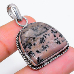 Honey Dendritic Handmade 925 Sterling Silver Jewelry Pendant 1.50 g2z80