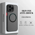 Armor Magnetic Magsafe juhtmevaba laadimis&uuml;mbris iPhone 16 15 14 13 11 12 Pro Max 13 Mini 14 Plus Cover Funda jaoks For iPhone 16 Pro Max must