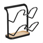 Pot Lid Holder Carbon Steel Cover Storage Rack Easy to Install Cookware Grid Wall Mount 2 Tier