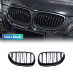 Auto eesmine p&otilde;rkeraua iluv&otilde;re Neerude v&otilde;idus&otilde;idu grillrestid BMW E60 E61 5. seeria 2003-2009 l&auml;ikega must auto uus topeltliist Double Line Black