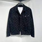 Meeste 2023 S&uuml;gis Retro Ruuduline Must Denim Jakk - Moem&auml;rk 2XL must