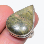 Natural Unakite Gemstone Handmade 925 Sterling Silver Jewelry Ring Size 8 y8c63