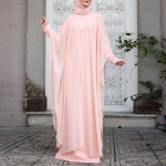 Mosleminaiste palvekleit Naiste O-kaelusega nahkhiirevarrukatega &scaron;ifoonist pikk kleit Islami riided 2XL