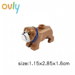 Loomingulised ehitusplokid MOC City Scene Bulldog Sisekujundus Kokkupandud Lemmiklooma Koerte Maja elemendid Tellised pruun