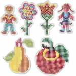 Assortiment de plaques color&eacute;es pour perles &agrave; repasser Midi - 6 designs - 8,5 &agrave; 16 cm - 6 pcs