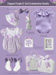 V&auml;ike Printsess Beebikinkide Karbike: Puhas puuvillane lilla komplekt vasts&uuml;ndinud t&uuml;drukutele Size 66 (1 month - 3 months)