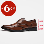 Kvaliteetsed k&otilde;rgust suurendavad Oxfordi kleitkingad meestele Ehtne veisenahast &uuml;likonnakingad T&otilde;stvad Brogues Pulmad Formaalne Liftikingad 39 black
