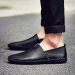 Ehtne veisenahast meeste mokassiinid Moodsad k&auml;sitsi valmistatud mokassiinid Pehme nahk Sinised slip-on meeste paadikingad SUURUSED 38~47 39