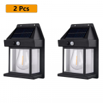 LED p&auml;ikeseenergial t&ouml;&ouml;tav seinavalgusti majapidamise aia volframlamp v&auml;listingimustes kasutatav veekindel seinavalgusti liikumisanduriga villavalgustusega &ouml;&ouml;valgusti 2 Pcs