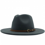 Uus naiste meeste villane Fedora m&uuml;ts nahast lindiga h&auml;rrasmees elegantne daam talvine s&uuml;gis laia &auml;&auml;rega jazzkirik Panama Sombrero m&uuml;ts 56-58CM