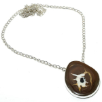 Mud Crack Fossil Handmade 925 Sterling Silver Jewelry Necklace 18 v4h98