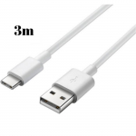 Cable USB-C pour OnePlus 10 Pro - OnePlus 9 - OnePlus 9 Pro - OnePlus 8 - OnePlus 8T - OnePlus 7T - Blanc 3 M&egrave;tres Phonillico&reg;