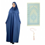 Naiste palvekleit koos hidžaabi, palvevaiba ja tasbihiga, moslemi komplekt, islami riided, abaya, jilbab, Dubai kaftan Eidiks, Ramadaniks mustikas