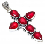 Ruby(Simulated) Gemstone Handmade 925 Sterling Silver Pendant 3.07 u4f87