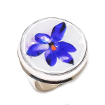 Dicorich Glass Handmade 925 Sterling Silver Jewelry Ring Size 8 o7i76