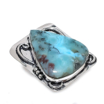 Larimar Handmade 925 Sterling Silver Jewelry Ring Size 6 r6l52