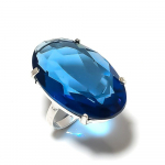 Swiss Blue Topaz Handmade 925 Sterling Silver Jewelry Ring Size 10 l0w99