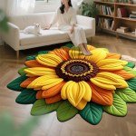 Elutuba 3D P&otilde;randamatt Lill Vaip &Uuml;mmargune Kodu Pojeng Lille Kroonlehe Kujuline Elutuba Voodi&auml;&auml;rne Matt Diameter 120cm