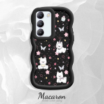 V&auml;rvitud muster Big Wave Edge pehme silikoon materjal Macaron telefoni &uuml;mbris p&otilde;rutuskindel kaitsev kummist korpus OnePlus Vivo Motorola Moto jaoks Vivo Y02A roosa