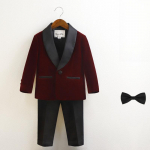 Laste 1. s&uuml;nnip&auml;eva fotosessioon Pidulik &uuml;likonnakomplekt Briti stiilis Lillepoiss Pulmapeo Riietus Klassikaline Samet Laste Klaveriperemees Kost&uuml;&uuml;m 80cm punane