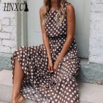 HNXC naistemood suvised kevadised &uuml;hev&auml;rvilised varrukateta O-kaelusega vabaajakleidid S kollane