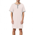 Meeste &uuml;hev&auml;rviline puuvillane l&uuml;hikeste varrukatega pidžaama n&ouml;&ouml;bitava kraega pikk l&otilde;dva l&otilde;ikega pidžaama koduriietus XL beež