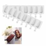 8 auguga silikoonist j&auml;&auml;tisevorm, silikoonist isetehtud puuviljamassi valmistamise vorm valge