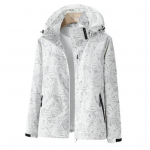 Naiste jope &otilde;ues tuulepluus Lehtprint &Uuml;hekihiline veekindel hingav pikkade varrukatega kapuutsiga t&otilde;mblukuga taskud T&otilde;mblukuga Daami s&uuml;gismantel L