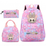 3 tk/komplekt Seljakott t&uuml;drukule kooli teismelisele &otilde;pilasele seljakott naistele seljakott l&otilde;unakottide ja pliiatsikotiga, kalasoomuste stiilis kotid