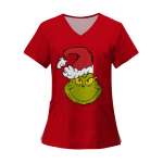 Naiste moeprindiga l&uuml;hikeste varrukatega V-kaelusmustriga topsid Taskuga t&ouml;&ouml; T-s&auml;rgid M roheline