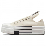 Rick Owens x Converse DRKSHDW DBL DRKSTAR Chuck 70 Low Natural Ivory Unisex tossud Kreemjas Must Egreti V&auml;rvi A04955C 45