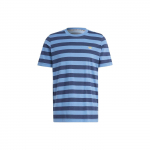 Adidas Originals triibuline &uuml;mmarguse kaelusega lai l&uuml;hikeste varrukatega T-s&auml;rk meestele Topp Dodger-Blue IR7588 XS