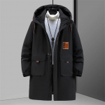 Talvised pikad parkad meeste paksud jakid, mantel 12XL, suures suuruses mood, vabaaja veekindlad parkad, meeste talve must mantel, suur suurus 12XL 9XL must