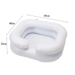 Kaasaskantav PVC t&auml;ispuhutav &scaron;ampoonikauss eakatele, rasedatele ja voodihaigetele &ndash; Kokkupandav ja lihtne kasutada, Valge 59x48x20 cm white
