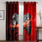Laste Lemmik M&auml;ngupuldiga Kardinad 2 Paneeli Poiste Lemmik Videom&auml;ngukontrollerite Kardinad Toa Magamistoa Sisustus Kardinad 50W130H(CM)X2PCS&Grommet Top blue