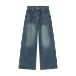 Vintage Meeste Baggy Denim P&uuml;ksid Streetwear Lai Jalg L&otilde;dvad Denim P&uuml;ksid Mood Kulutatud Sirge L&otilde;ikega P&uuml;ksid XS sinine