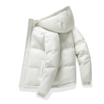 Korea stiilis kvaliteetsed parkad meestele, suuremad suurused, talvine uus, lai, kapuutsiga puuvillane jakk, l&uuml;hike leivakujuline jakk, soe puuvillane jakk 5XL valge