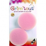 &Eacute;ponge maquillage - Grim' Tout - Lot de 2 - &Eacute;paisseur 1,5 cm - Ronde - D&eacute;grad&eacute;s de couleur