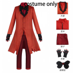 Alastori Cosplay Kost&uuml;&uuml;m Hazbini Vormiriietus Lipsuga Kindad Raadiodeemon Halloweeni Kost&uuml;&uuml;m Anime Hazbin Alastori R&otilde;ivad XS