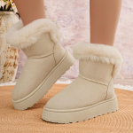Moodsad Naiste pahkluusaapad 2025 Uued libisemiskindlad puuvillased saapad Vabaaja lumesaapad Mood Retro V&auml;litingimustes disainerjalatsid Naistele Zapatos De Mujer 36 beež